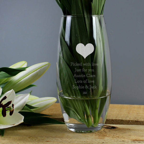 Buy Personalised Heart Bullet Vase available now at www.giftsfinder.co.uk