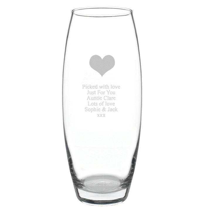 Personalised Heart Bullet Vase - part of the Gifts Finder Personalised Vases collection