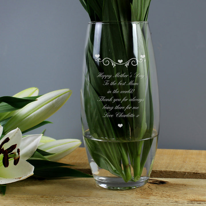 Buy Personalised Hearts & Swirls Bullet Vase available now at www.giftsfinder.co.uk