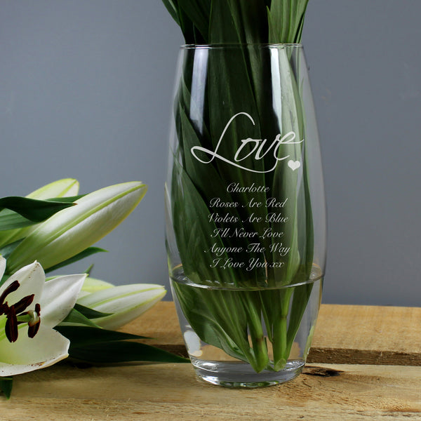 Buy Personalised Love Bullet Vase available now at www.giftsfinder.co.uk