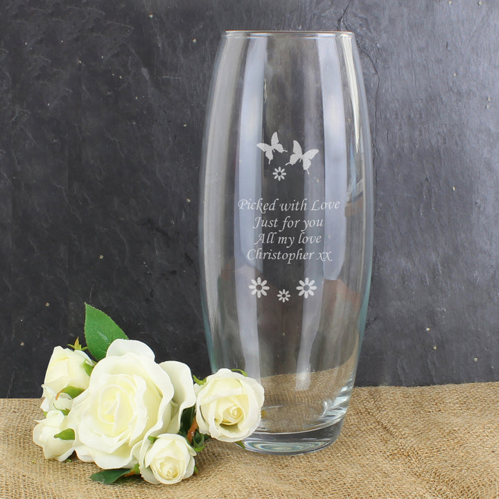 Buy Personalised Butterflies and Flowers Bullet Vase available now at www.giftsfinder.co.uk