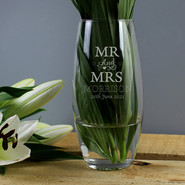 Buy Personalised Mr & Mrs Bullet Vase available now at www.giftsfinder.co.uk