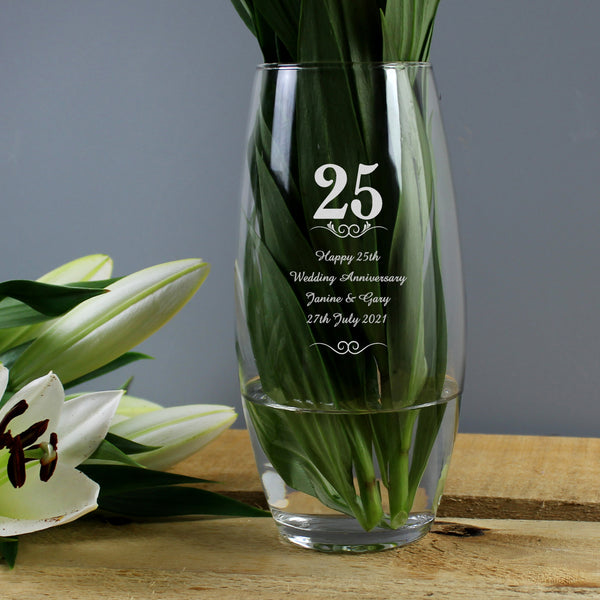 Buy Personalised 25 Years Bullet Vase available now at www.giftsfinder.co.uk