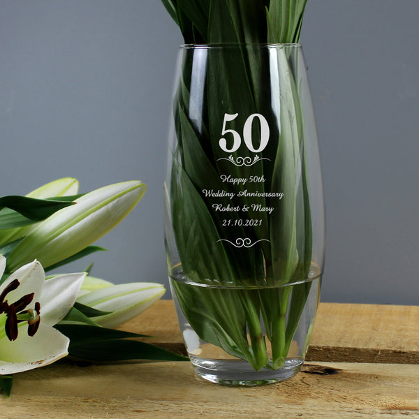 Buy Personalised 50 Years Bullet Vase available now at www.giftsfinder.co.uk