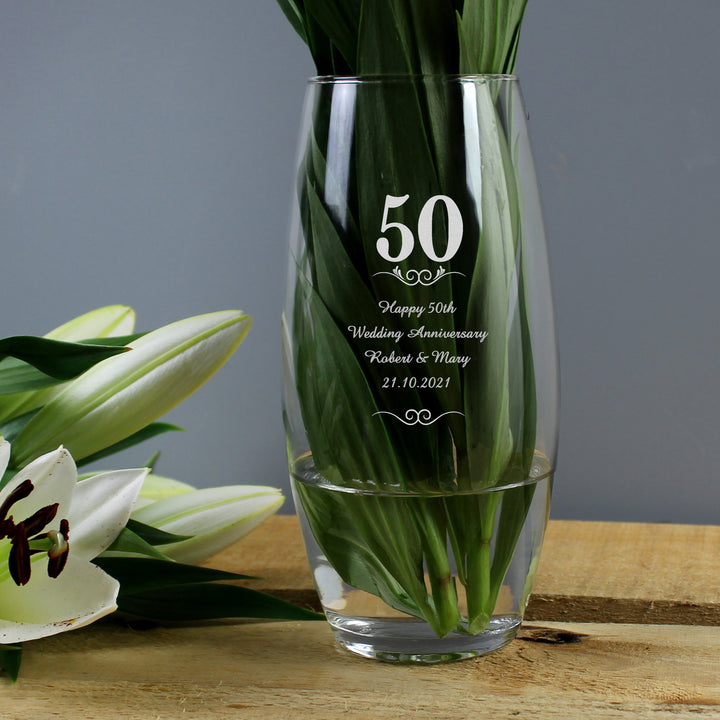 Personalised 50 Years Bullet Vase - part of the Gifts Finder Personalised Vases collection