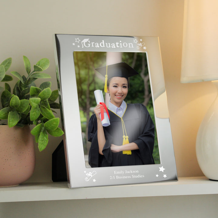 Buy Personalised Graduation 5x7 Silver Photo Frame available now at www.giftsfinder.co.uk