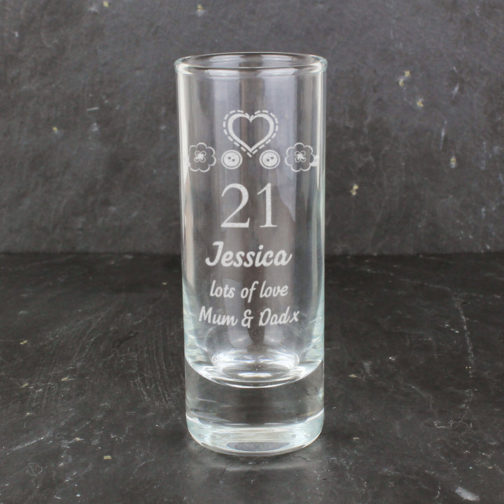 Personalised Birthday Craft Shot Glass Engraved - part of the Gifts Finder Personalised Birthday Gifts collection