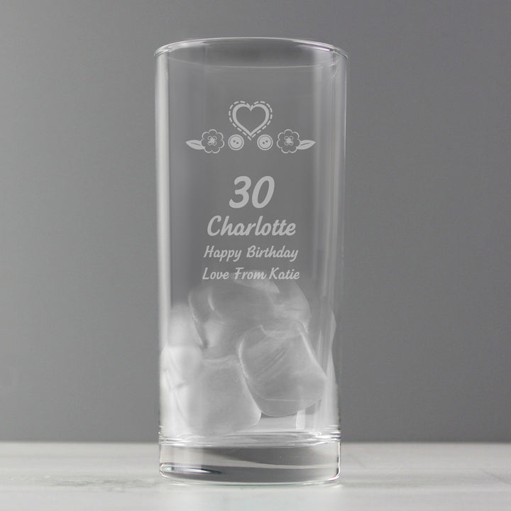 Buy Personalised Birthday Craft Hi Ball Glass available now at www.giftsfinder.co.uk