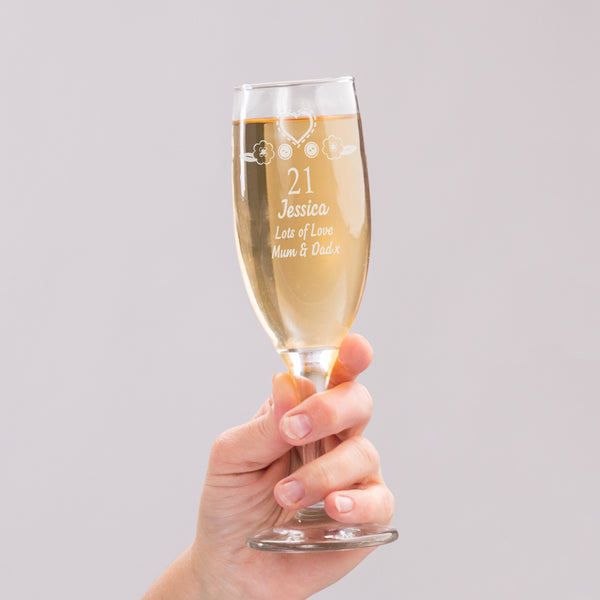 Buy Personalised Birthday Craft Flute Glass available now at www.giftsfinder.co.uk