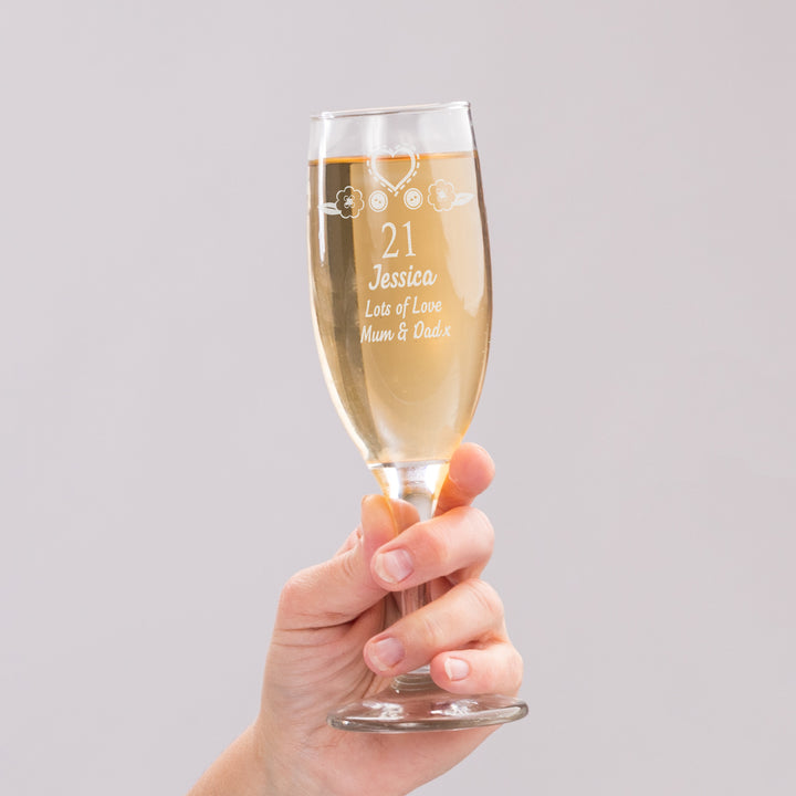 Buy Personalised Birthday Craft Flute Glass available now at www.giftsfinder.co.uk