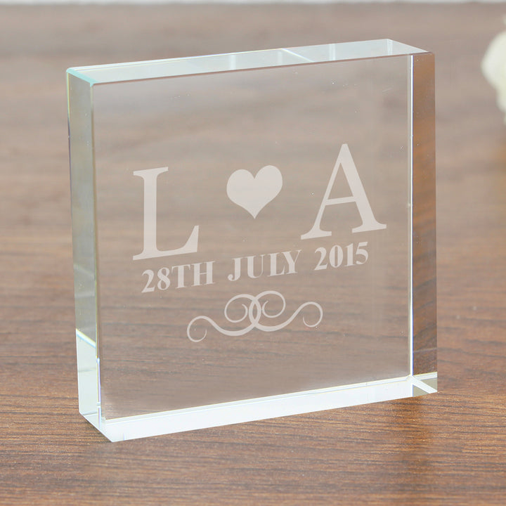 Personalised Monogram Large Crystal Token - part of the Gifts Finder Personalised Ornaments & Keepsakes collection