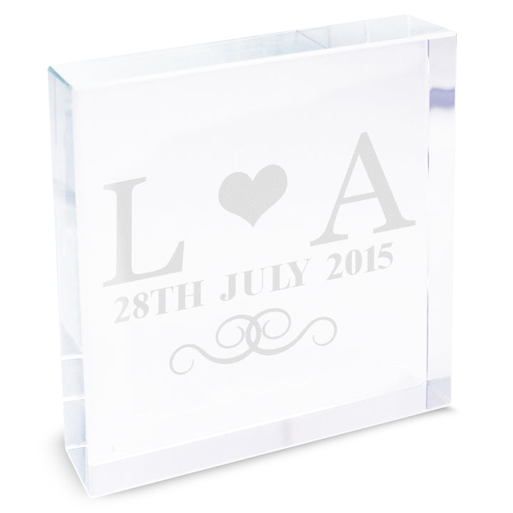 Personalised Monogram Large Crystal Token - part of the Gifts Finder Personalised Ornaments & Keepsakes collection