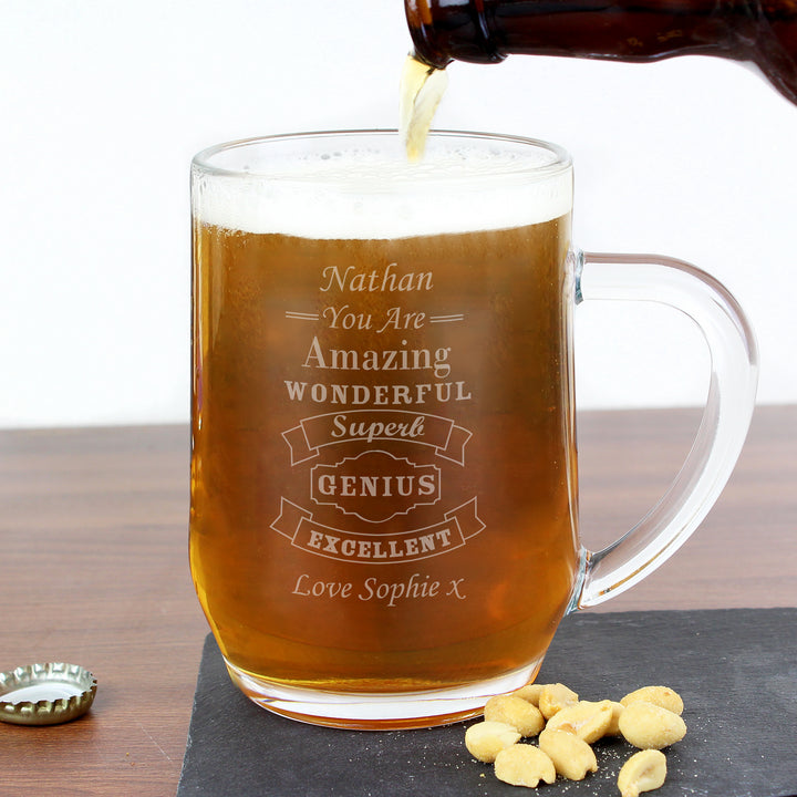 Personalised Vintage Typography Tankard - part of the Gifts Finder Personalised Tankards collection