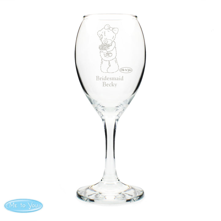 Personalised Me To You Wedding Female Wine Glass - part of the Gifts Finder Personalised Wedding Gifts collection