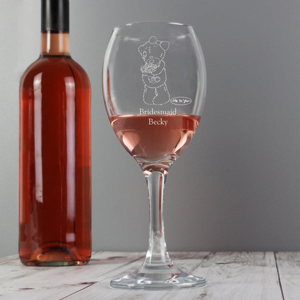 Buy Personalised Me To You Wedding Female Wine Glass available now at www.giftsfinder.co.uk