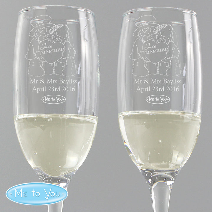 Buy Personalised Me To You Engraved Wedding Pair of Flutes with Gift Box available now at www.giftsfinder.co.uk