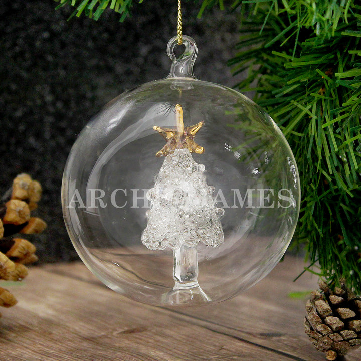 Buy Personalised Name Only Christmas Tree Glass Bauble at www.giftsfinder.co.uk