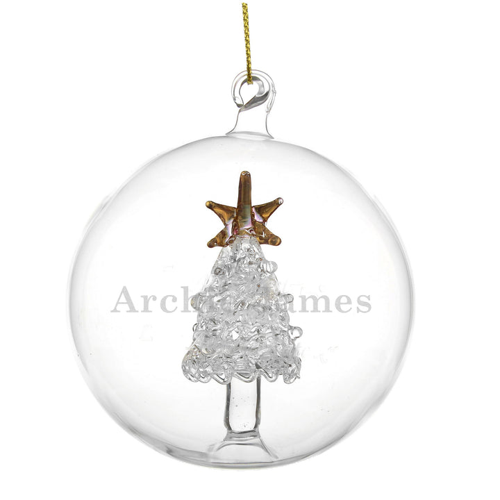 Buy Personalised Name Only Christmas Tree Glass Bauble at www.giftsfinder.co.uk