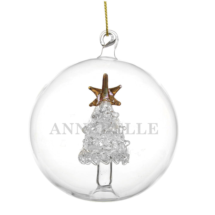 Buy Personalised Name Only Christmas Tree Glass Bauble at www.giftsfinder.co.uk