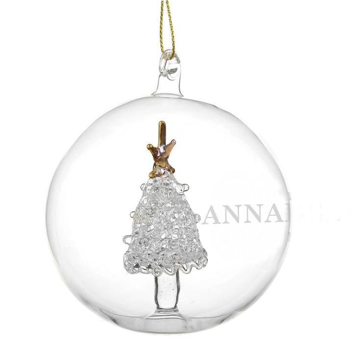 Buy Personalised Name Only Christmas Tree Glass Bauble at www.giftsfinder.co.uk