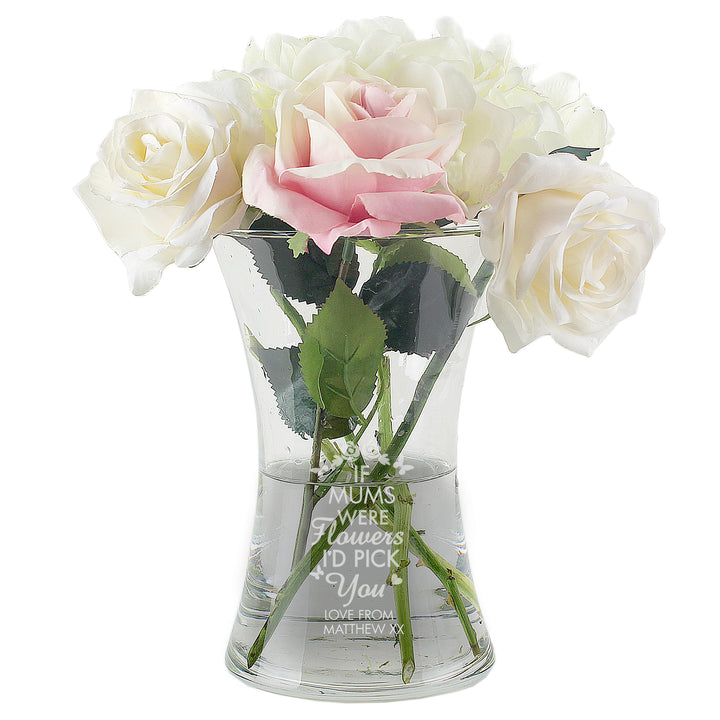 Buy Personalised I'd Pick You Glass Vase at www.giftsfinder.co.uk