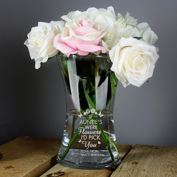 Buy Personalised I'd Pick You Glass Vase at www.giftsfinder.co.uk