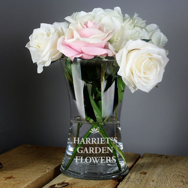 Buy Personalised Bold Font Glass Vase at www.giftsfinder.co.uk