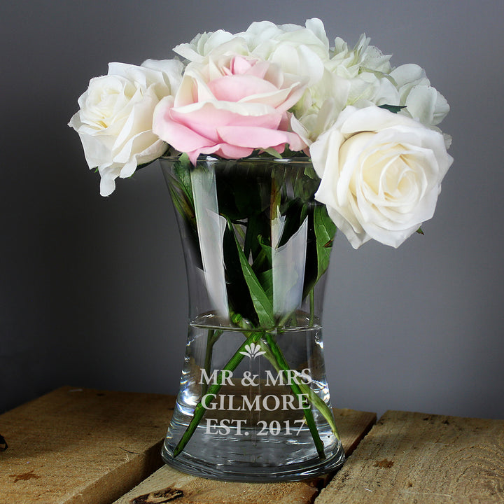 Buy Personalised Bold Font Glass Vase at www.giftsfinder.co.uk