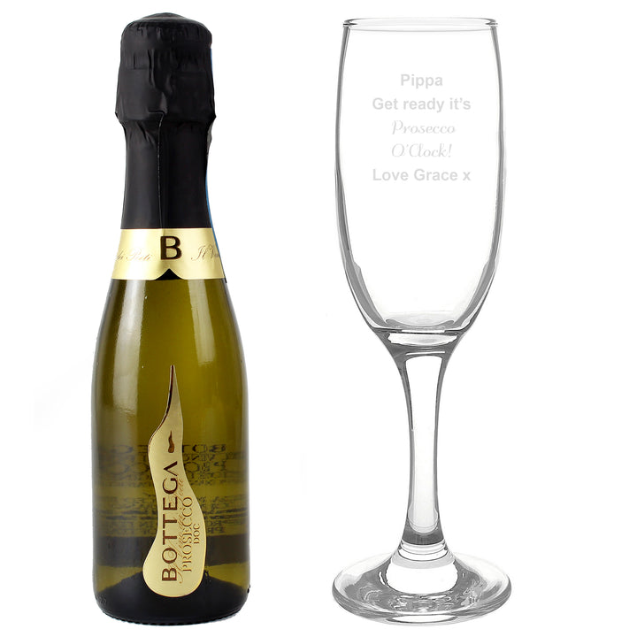 Buy Personalised Prosecco Flute & Mini Prosecco Set at www.giftsfinder.co.uk