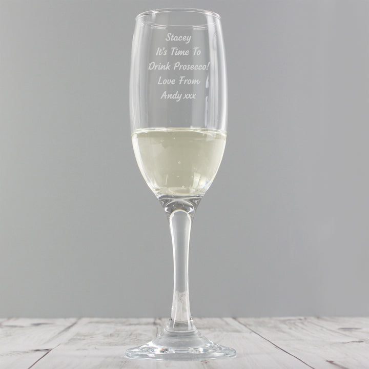 Buy Personalised Any Message Prosecco Flute at www.giftsfinder.co.uk