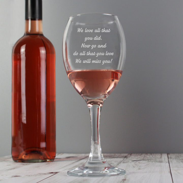 Personalised Any Message Wine Glass - part of the Gifts Finder Personalised Wine Glasses collection