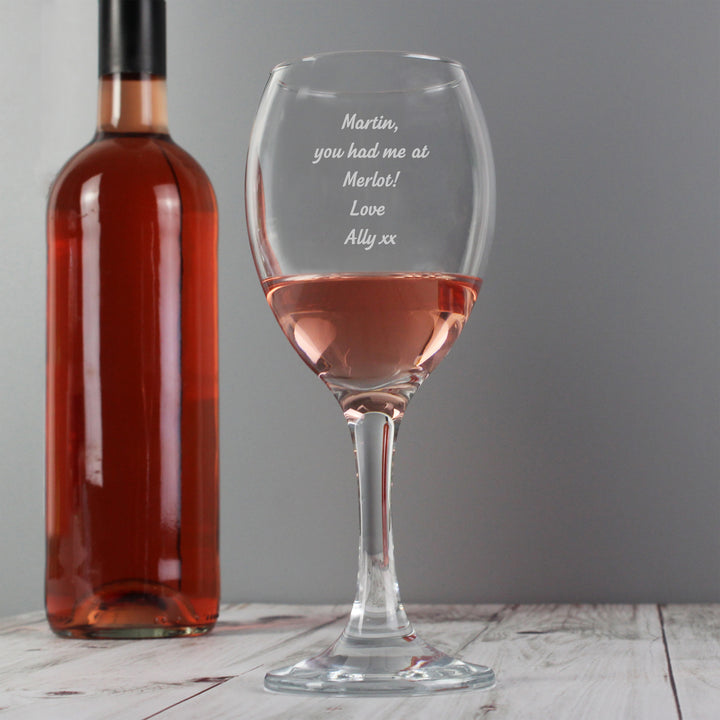 Personalised Any Message Wine Glass - part of the Gifts Finder Personalised Wine Glasses collection