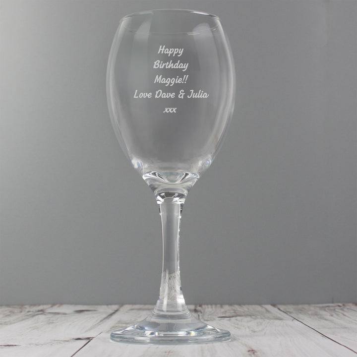 Personalised Any Message Wine Glass - part of the Gifts Finder Personalised Wine Glasses collection