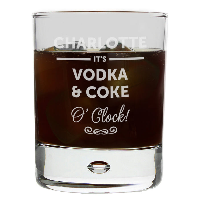 Personalised Its... Oclock Tumbler Bubble Glass