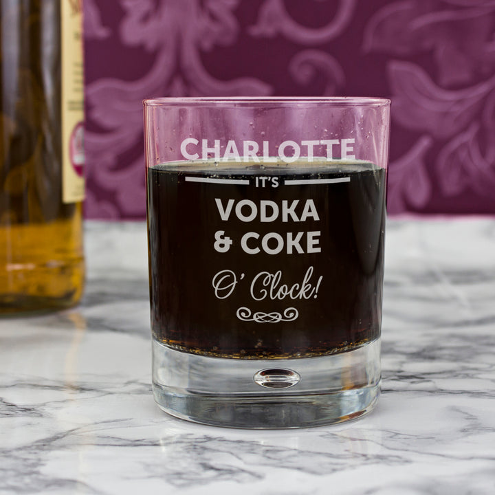 Buy Personalised Its... OClock Tumbler Bubble Glass at www.giftsfinder.co.uk