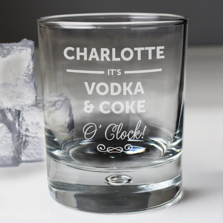 Buy Personalised Its... OClock Tumbler Bubble Glass at www.giftsfinder.co.uk