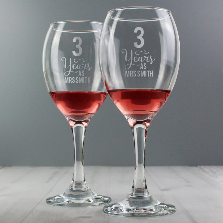 Personalised Years As... Wine Glass Set - part of the Gifts Finder Personalised Wine Gift Sets collection