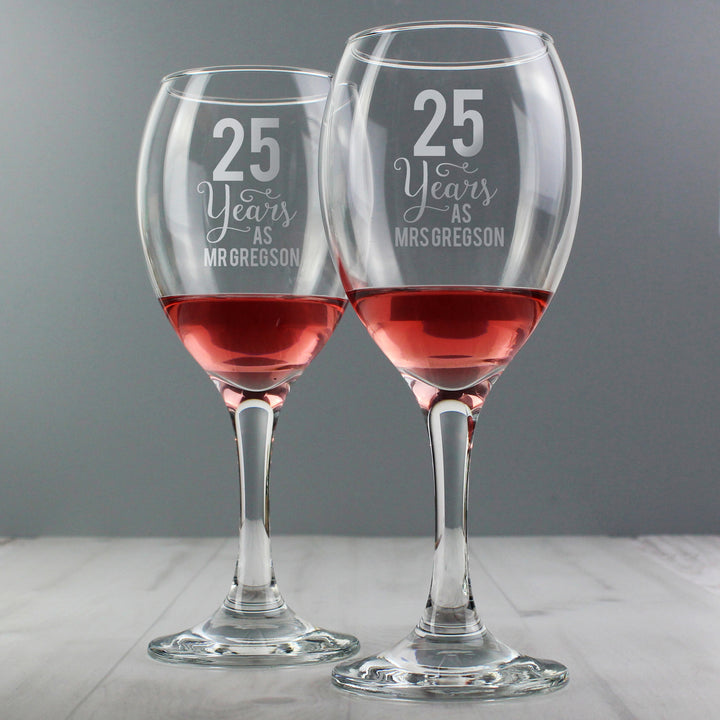 Personalised Years As... Wine Glass Set - part of the Gifts Finder Personalised Wine Gift Sets collection