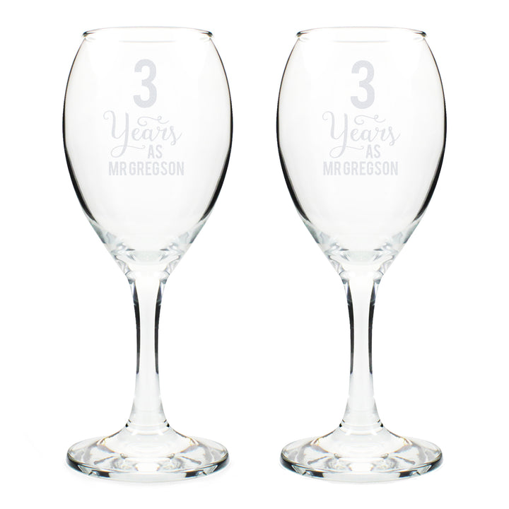 Personalised Years As... Wine Glass Set - part of the Gifts Finder Personalised Wine Gift Sets collection