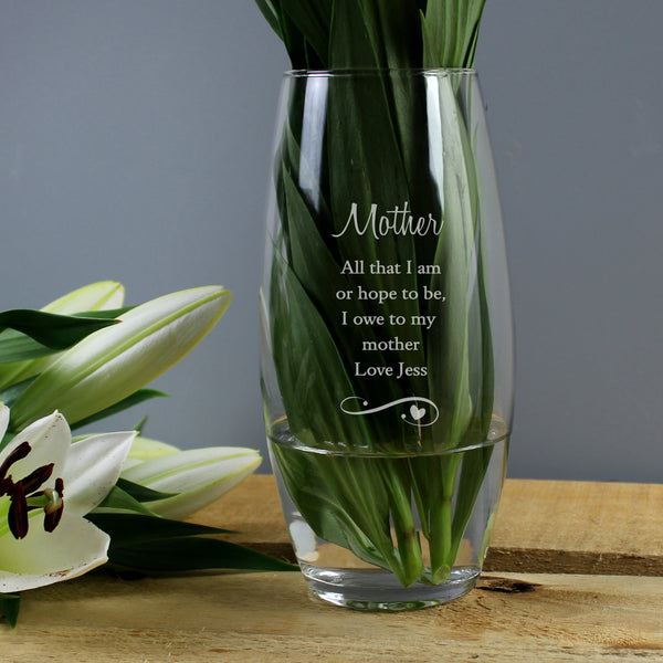 Buy Personalised Swirls & Hearts Bullet Vase at www.giftsfinder.co.uk