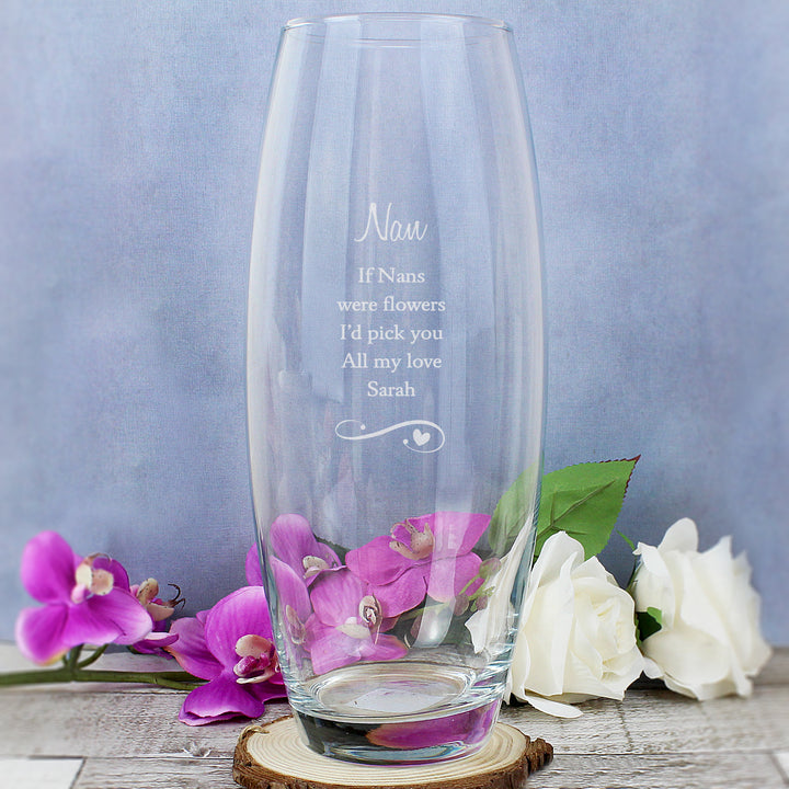 Buy Personalised Swirls & Hearts Bullet Vase at www.giftsfinder.co.uk