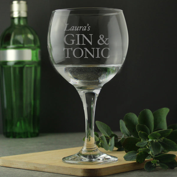 Buy Personalised Gin & Tonic Balloon Glass at www.giftsfinder.co.uk