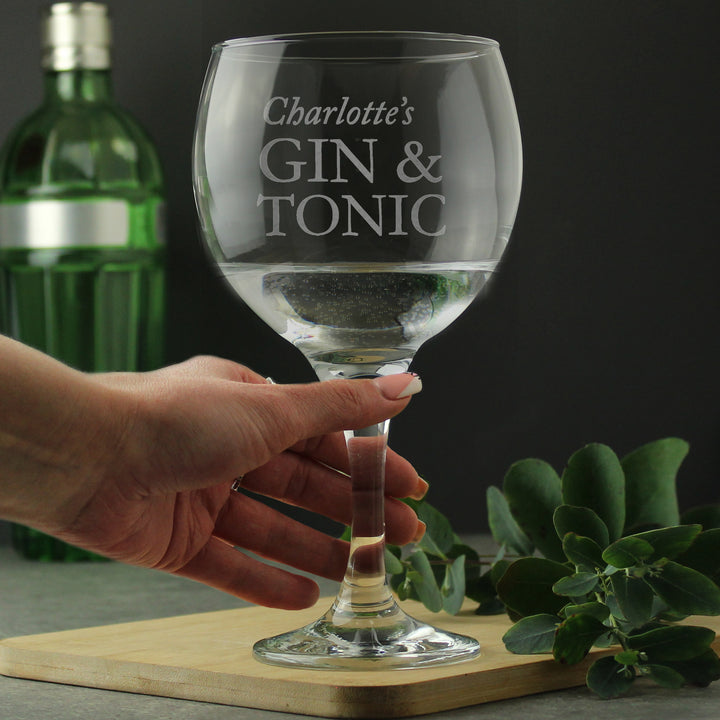 Buy Personalised Gin & Tonic Balloon Glass at www.giftsfinder.co.uk