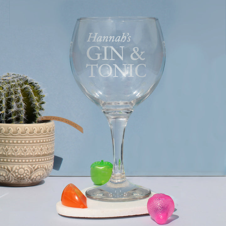 Buy Personalised Gin & Tonic Balloon Glass at www.giftsfinder.co.uk