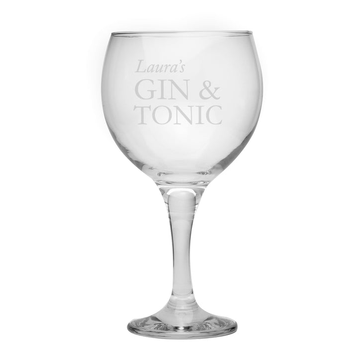 Buy Personalised Gin & Tonic Balloon Glass at www.giftsfinder.co.uk