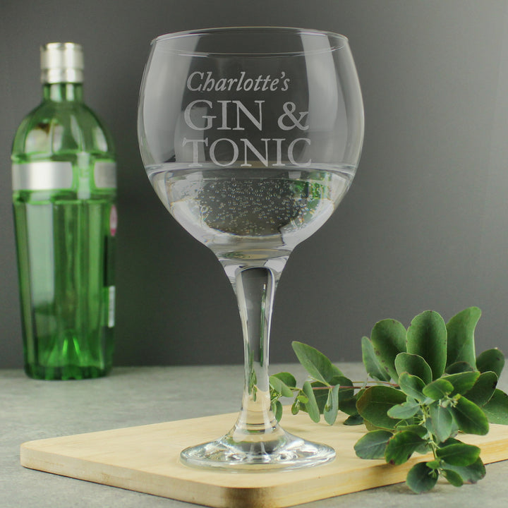 Buy Personalised Gin & Tonic Balloon Glass at www.giftsfinder.co.uk