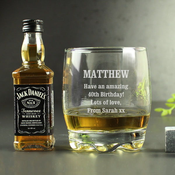 Buy Personalised Tumbler and Whiskey Miniature Set at www.giftsfinder.co.uk