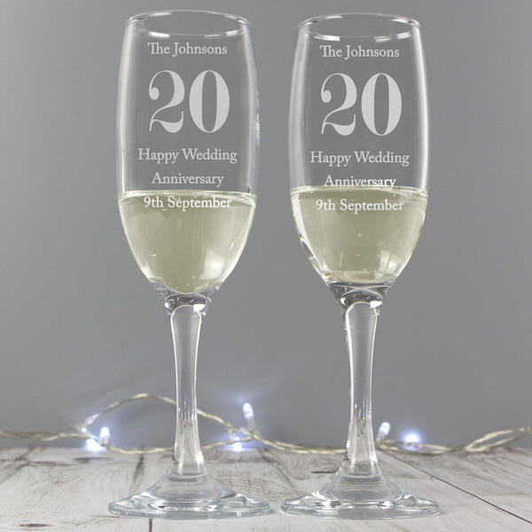 Buy Personalised Anniversary Pair of Flutes available now at www.giftsfinder.co.uk