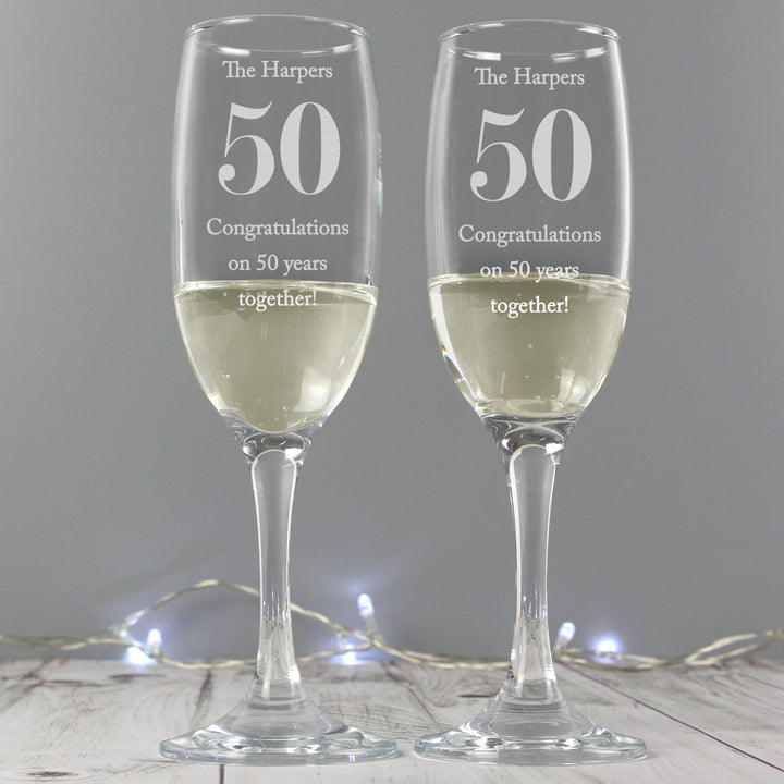 Personalised Anniversary Pair Of Flutes - part of the Gifts Finder Glasses & Barware collection