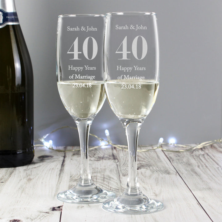 Personalised Anniversary Pair Of Flutes - part of the Gifts Finder Glasses & Barware collection